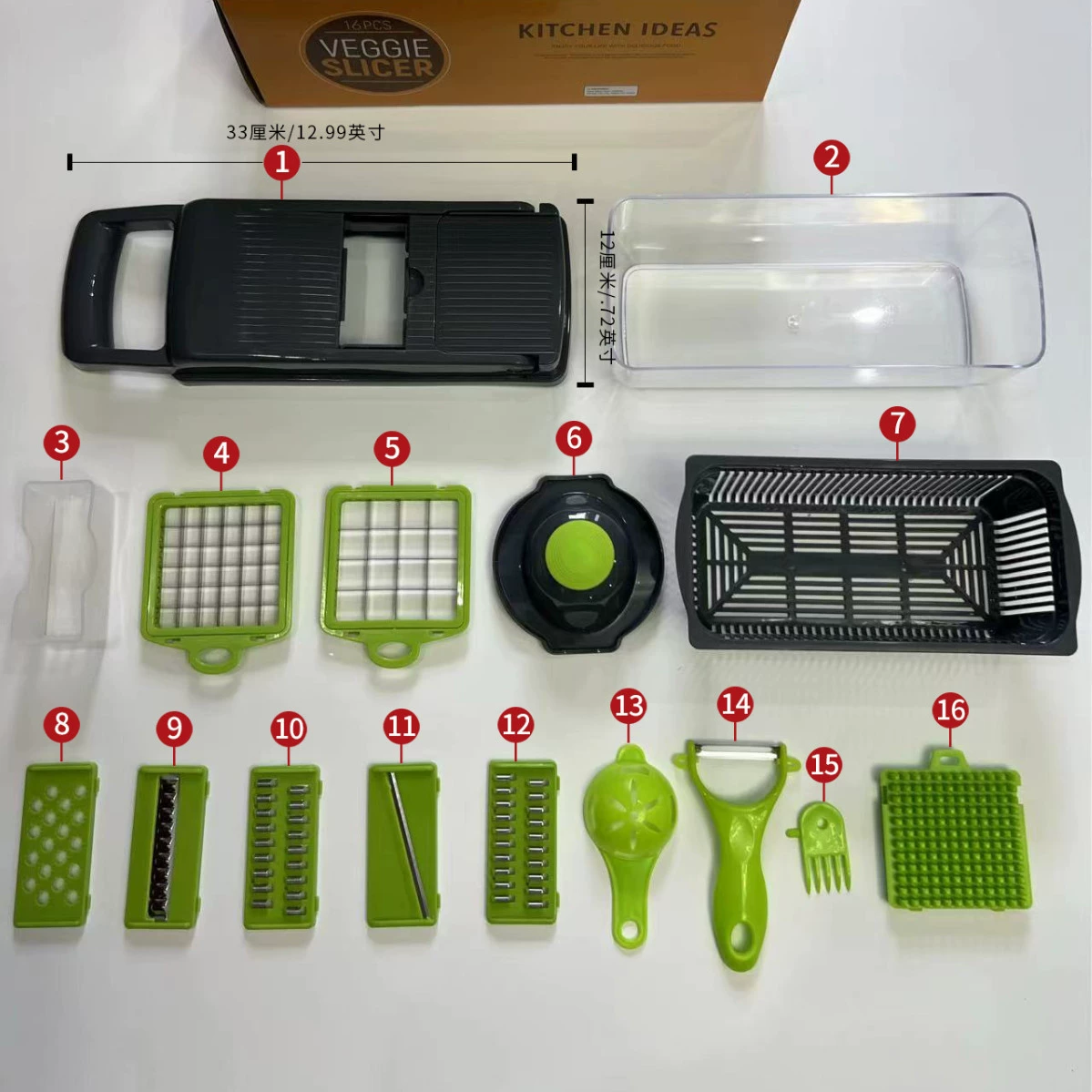 16pcs square spoons with handles