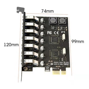7-port <strong>PCI</strong>-E Computer Adapter Card To USB3.0 expansion Board PCIe x1 controller converter for Desktop - Product Image 2