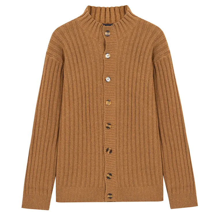 Hochwertige New Herren Europa und die USA neue einfarbige Strick hemd Stehkragen Langarm Cardigan Sweater Mantel
