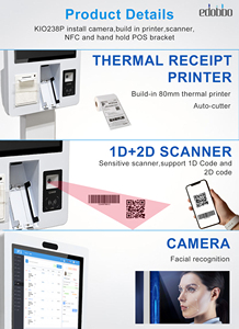 23.8 Inch Self-Service Touch Screen POS Kiosk with Scanner and Thermal Printer for Self-Service Checkout