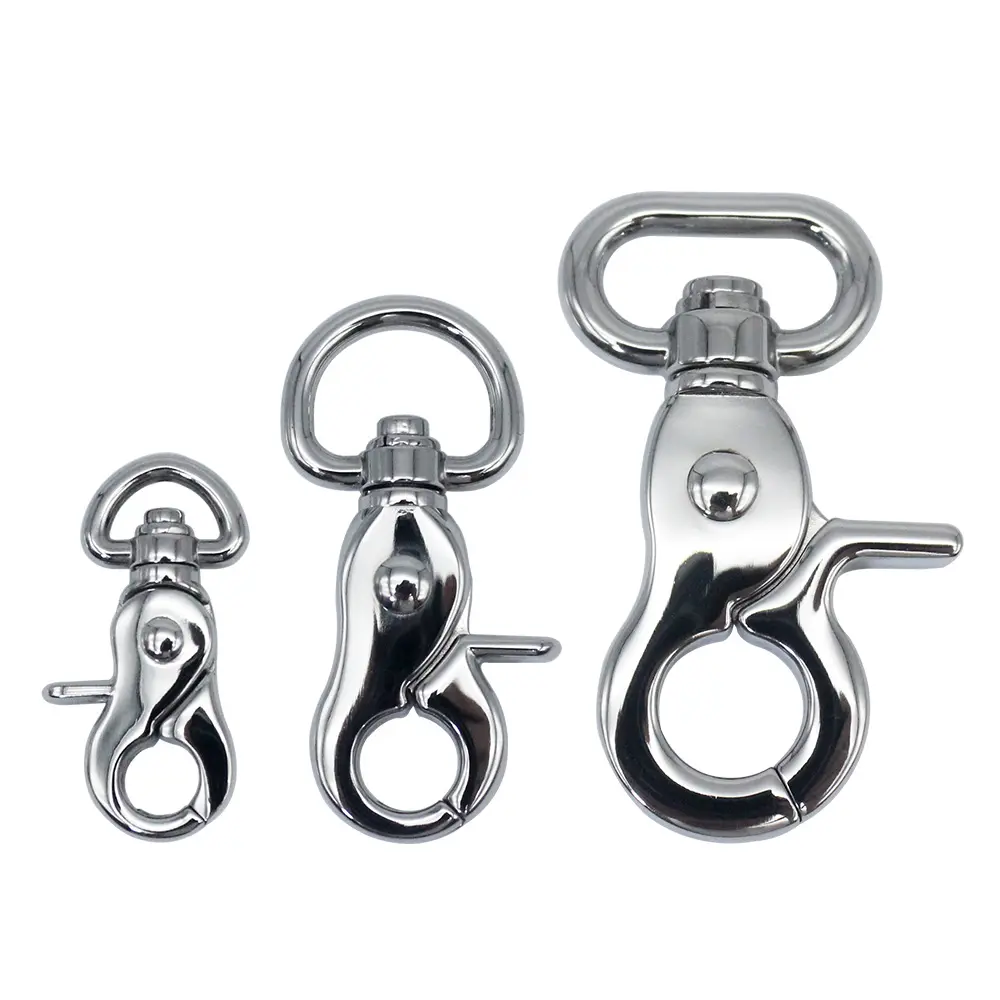 Chống gỉ Kích cỡ khác nhau thép không gỉ Kích hoạt Snap Hooks chất lượng hàng đầu kim loại Snap hook bền xoay Hooks cho túi xách