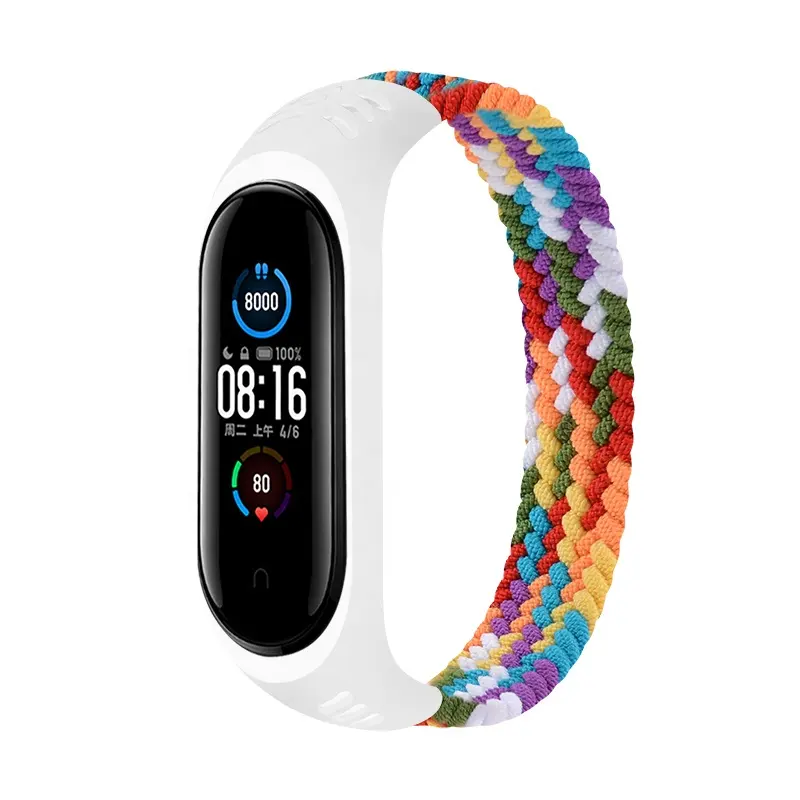 Bracelet de rechange en Nylon tressé pour Xiaomi Mi band, original, avec boucle, 5 4 6 3, pour montre connectée