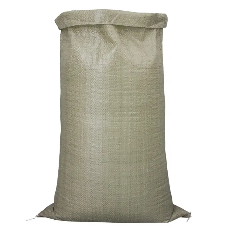 Barato al por mayor 25kg 50kg PP bolsas de polipropileno tejido saco de arena bolsa de cemento basura verde PP bolsa tejida 50kg saco