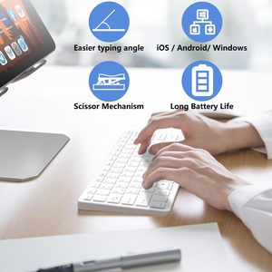 Teclado inalámbrico ultradelgado HK8049 para iPad, teclado ergonómico recargable para ordenador para teclados inalámbricos y Bluetooth IOS - Product Image 4