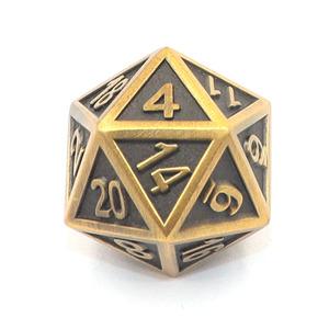 คุณภาพสูง D20 20 มม.Golden Polyhedral สังกะสีอัลลอยด์ลูกเต๋าที่กําหนดเองสําหรับบทบาทเล่น & กระดาน/การ์ดเกม - Product Image 4