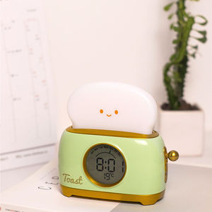 2024 di alta qualità lampada tostapane luce notturna per bambini camera nuova progettazione Touch Control Kawaii sveglia con luce - Product Image 2