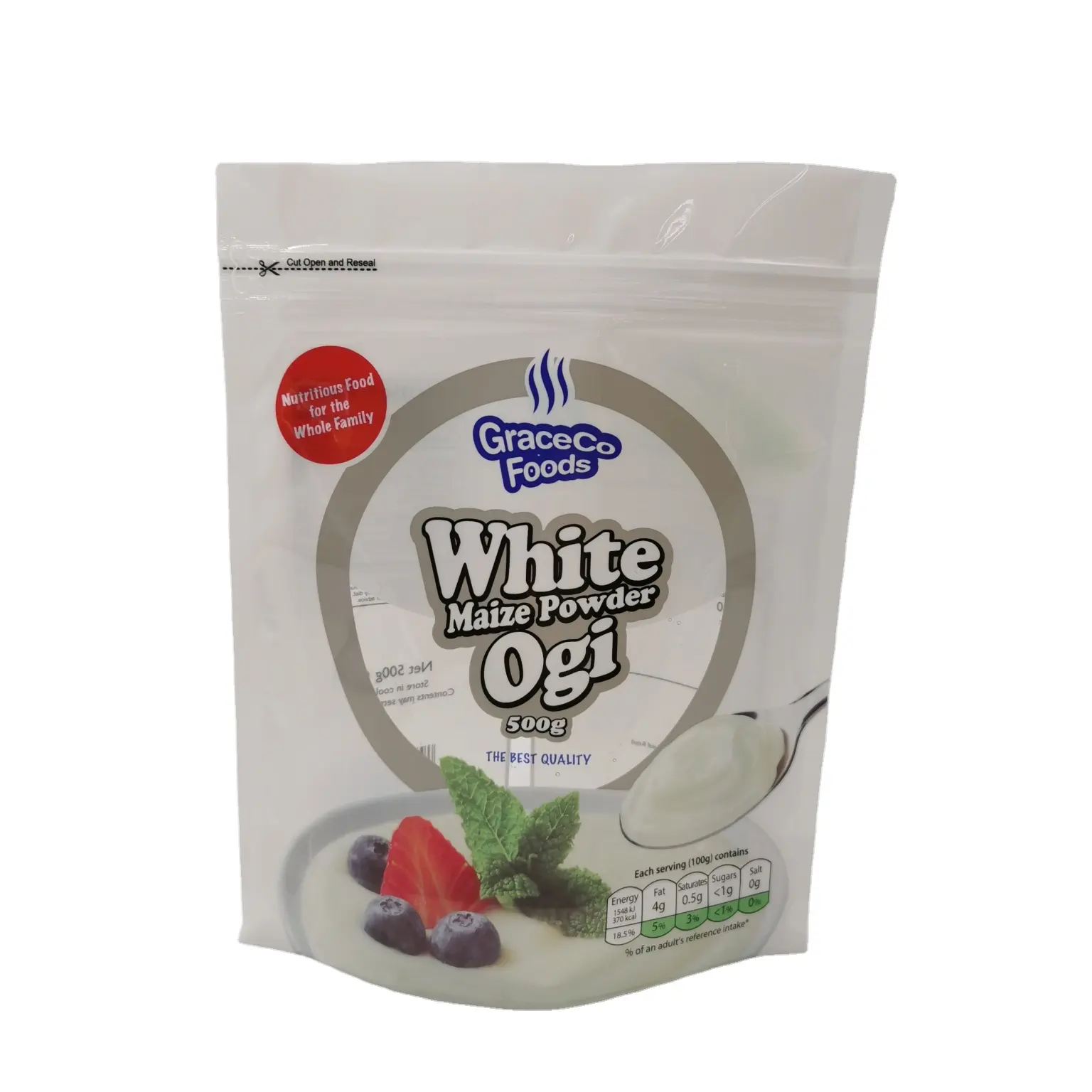 Factory Wholesale Stand Up Pouch Food Grade White Packing Pouch Manufacturer