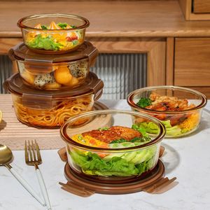 Glass Food Storage Jar Round Rectangle Square Glass Containers Microwave Safe Casserole for Kids With <strong>Bags</strong> - Product Image 5