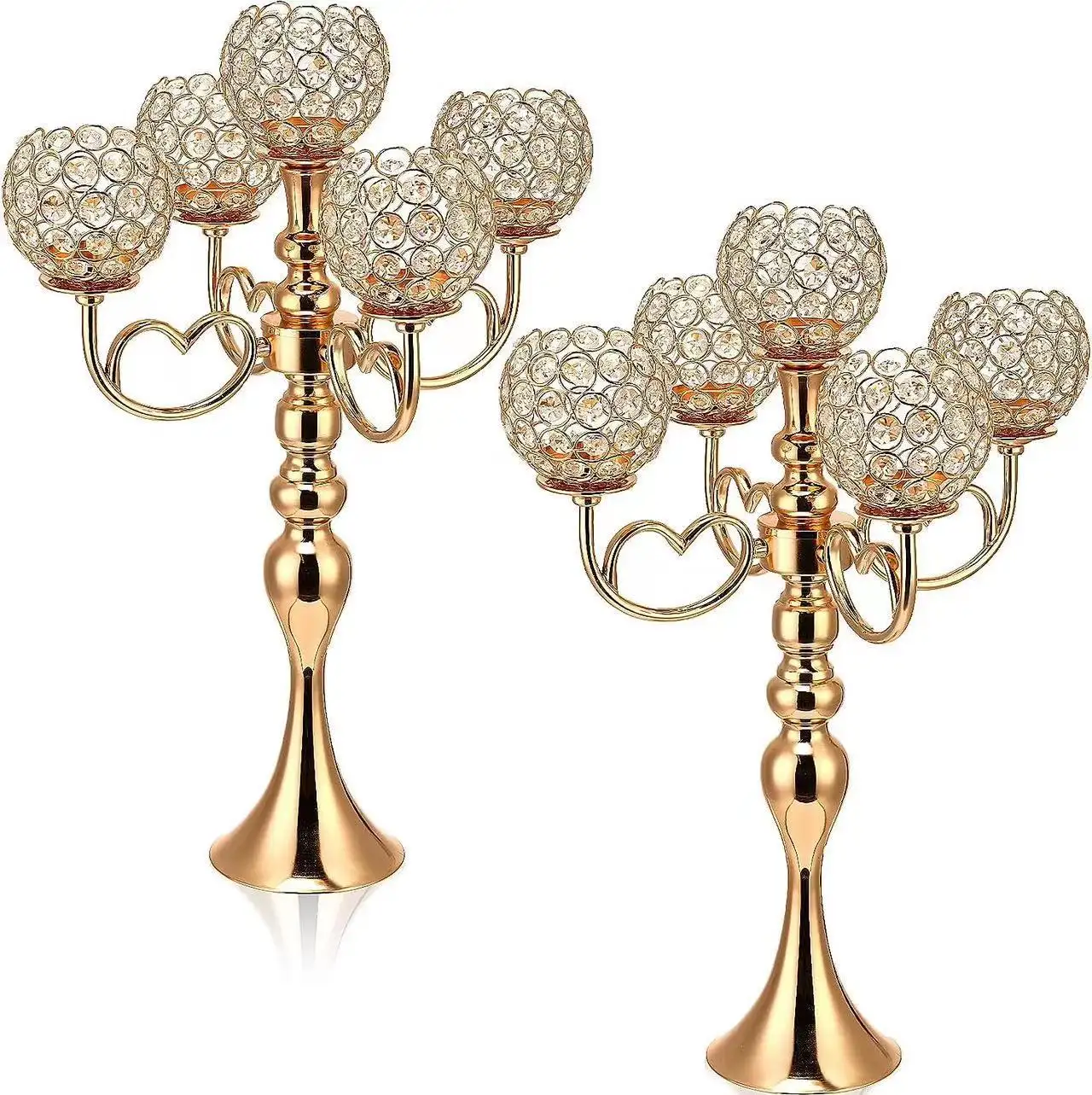 5 teste candeliere in metallo cristallo portacandele ciotola candelabri centrotavola tavolo per decorazioni di nozze