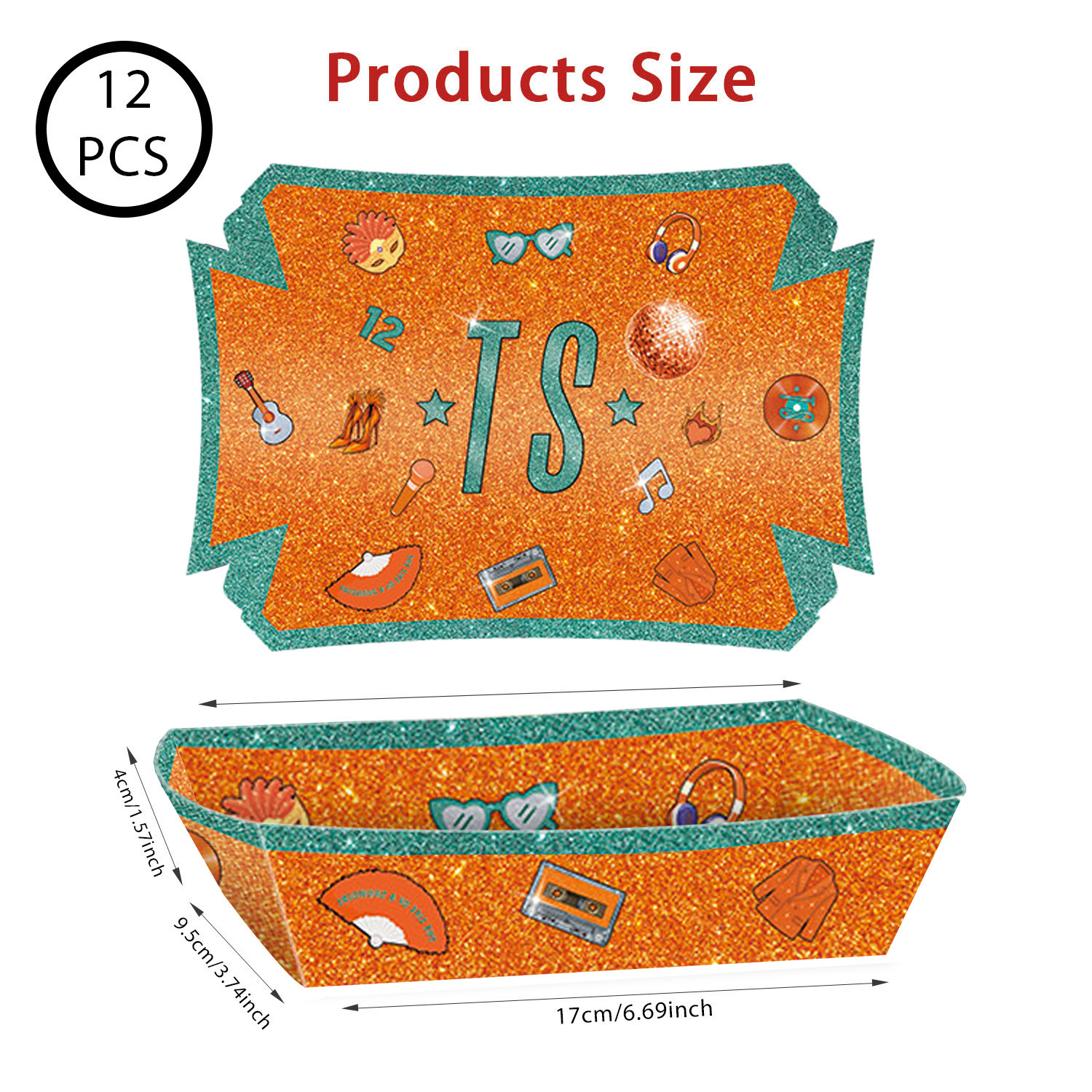 Green Orange- 12pcs French fry box B