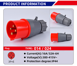3 nam Bề mặt gắn kết công nghiệp giấu ổ cắm Splitter và 16A chính 4pin hàng không điện cắm Coupler - Product Image 3
