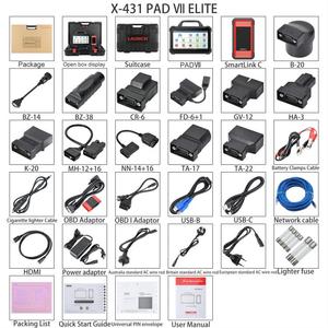 X431 pad 7 araç muayene cihazı teşhis araçları ve programlama ecu tester sunak tüm arabalar için obd2 bilgisayar kutusu tarayıcı