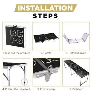 Oem/ODM có thể gập lại bia <span class=keywords><strong>Pong</strong></span> bảng LED Tùy chỉnh đồ gỗ ngoài trời bảng trò chơi 8ft cho bia <span class=keywords><strong>Pong</strong></span> trò chơi với đèn - Product Image 4