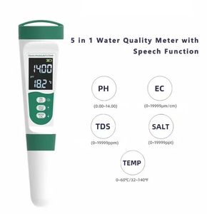 Water Quality Tester <strong>5</strong> <strong>in</strong> <strong>1</strong> OEM Aquaculture tank Salinity Meter pH Meter EC pH Value TDS Water Quality <strong>Testing</strong> Pen - Product Image 5