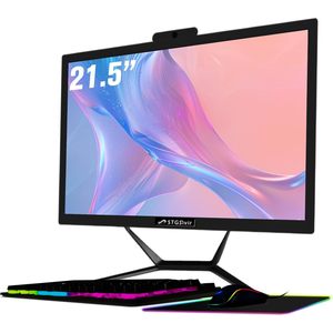STGSivir 21.5英寸FHD台式电脑英特尔酷睿I5高达3.6GHz 16g内存512G固态硬盘WiFi 5一体机，带欧盟和英国插头