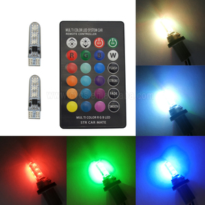 12v 194 168 501 W5W otomatik led T10 6led 5050 RGB araba led ışık uzaktan kumanda çok renkler RGB araba led ampul - Product Image 6