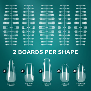 5 <strong>in</strong> <strong>1</strong> 240pcs/box Transparent Matte Scratch Full Cover French Short Medium Length Soft Gel Nail <strong>Tips</strong> - Product Image 6