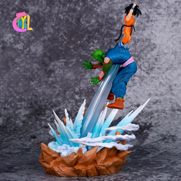 2023 venta al por mayor modelo iluminado adornos Dragon Balls escenas famosas artesanía personajes de dibujos animados Piccolo Goku figura de Anime