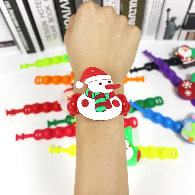 2023 nuovo arrivo luminoso fidget pop bubble braccialetto in silicone braccialetto natalizio per bambini glow in dark giocattoli antistress