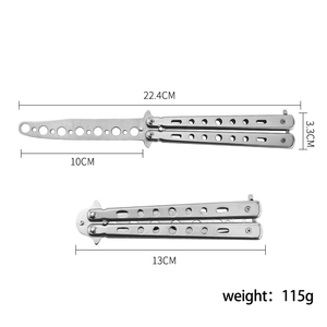 Oem đầy đủ thép không gỉ đào tạo có thể gập lại lược Túi Gấp lược thực hành bướm dao huấn luyện viên cho CSGO đào tạo (Bạc) - Product Image 2