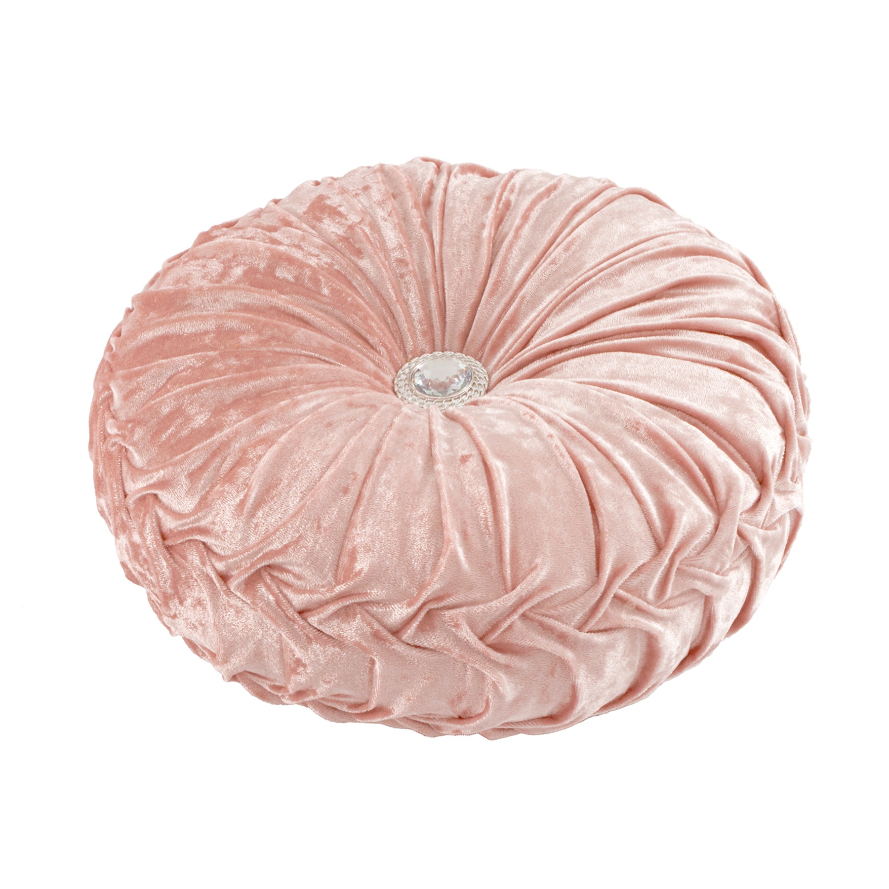 Coussin rond de roue de velours crytal rose de glace (includi