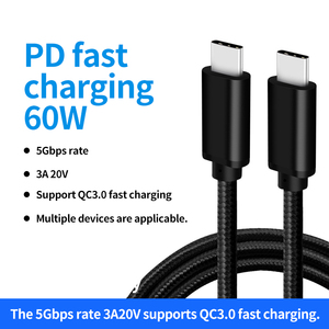 Pronto per la spedizione di Nylon intrecciato USB3.0 tipo C a tipo C 5Gbps cavo dati per 3A ricarica rapida uso del Computer Scanner - Product Image 2