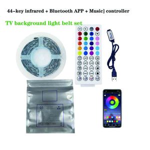 5v אור רצועת הוביל Rgb אווירה צבעונית טלוויזיה רקע דבק עצמי גמיש דבק בחזרה חג סט סטריפ