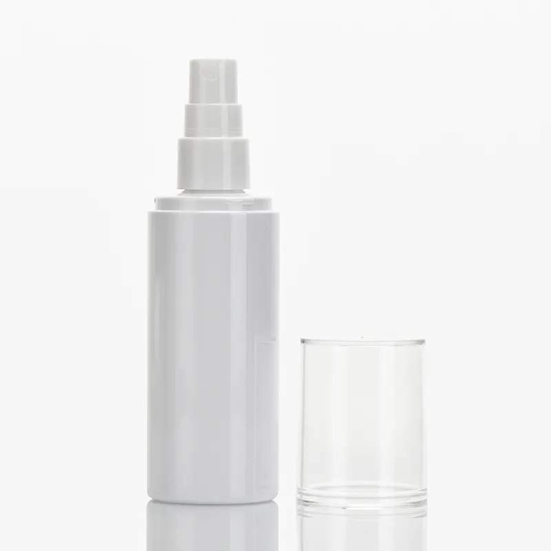 Etiqueta privada 100ml popular cosméticos mini garrafa plástica de spray cosmético 100ml