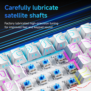 Eweadn G68 Kailh màu xanh lá cây 68-Keys trimode cho Bluetooth Nhỏ Gọn USB cơ khí Bàn phím chơi game đường viền bên Laser khắc thiết kế - Product Image 3