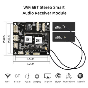 Módulo receptor de audio PRO, integrado en WiFi 2,4G /Bluetooth 5,0/Auxin/U Disk, interfaz Ethernet BT5.0, 1 unidad - Product Image 2