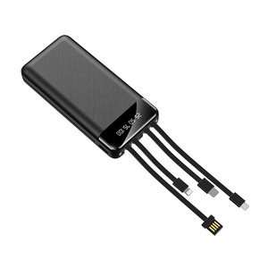 10000mAh Ultra Slim Fast Charger Power Bank 4 <strong>Output</strong> 1 <strong>Input</strong> Digital Display LED Light Built-In USB Cable 18650 Lithium Battery - Product Image 6