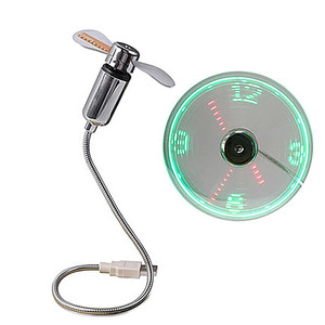 Gadget USB Mini luz LED Ventilador USB Pantalla de tiempo de escritorio Ajustable Flexible con reloj en tiempo real nuevo - Product Image 1