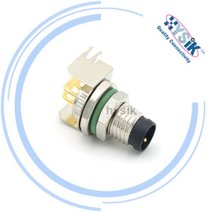 Right Angle M8 <strong>PCB</strong> Mount Connector 3 Pin Male <strong>Socket</strong> a Coding Connector Assembly for 24V <strong>DC</strong> Sensor and PNP/NPN Output - Product Image 1