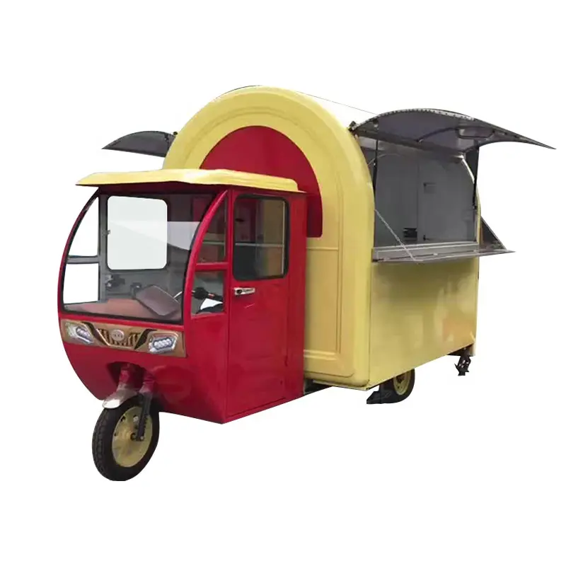 Solaire 전기 Tuk Tuk Foodtruck 핫도그 세발 자전거 모바일 식품 카트 세발 자전거 결혼식