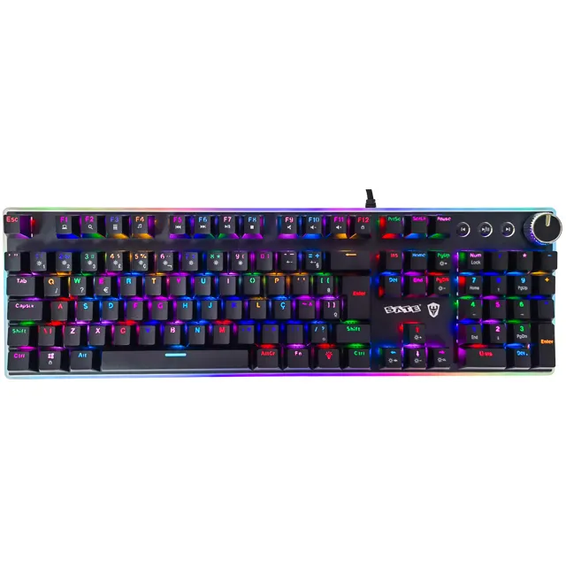 Sate (GK-70)2021 nova chegada, multifunções, 4 teclas de controle especial, led, rgb, mecânico, usb com fio, teclado para jogos