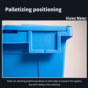 Heavy-Duty Solid Plastic Tote Storage Box with Attached Lid Recyclable Stackable Crate for <strong>Logistics</strong> and Moving <strong>Container</strong> - Product Image 3
