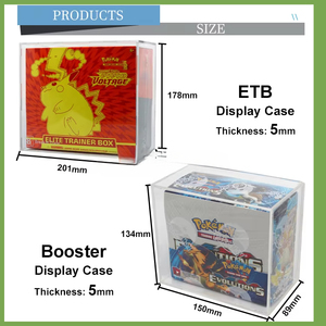 Booster gói tùy chỉnh hộp hiển thị trường hợp rõ ràng acrylic với Poke Mon nam châm Nắp UV bảo vệ ưu tú huấn luyện viên etb lưu trữ trường hợp - Product Image 5