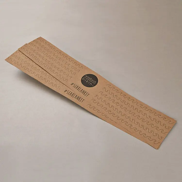 Ecycled-funda de papel para calcetines, etiqueta plana de Papel kraft con estampado personalizado
