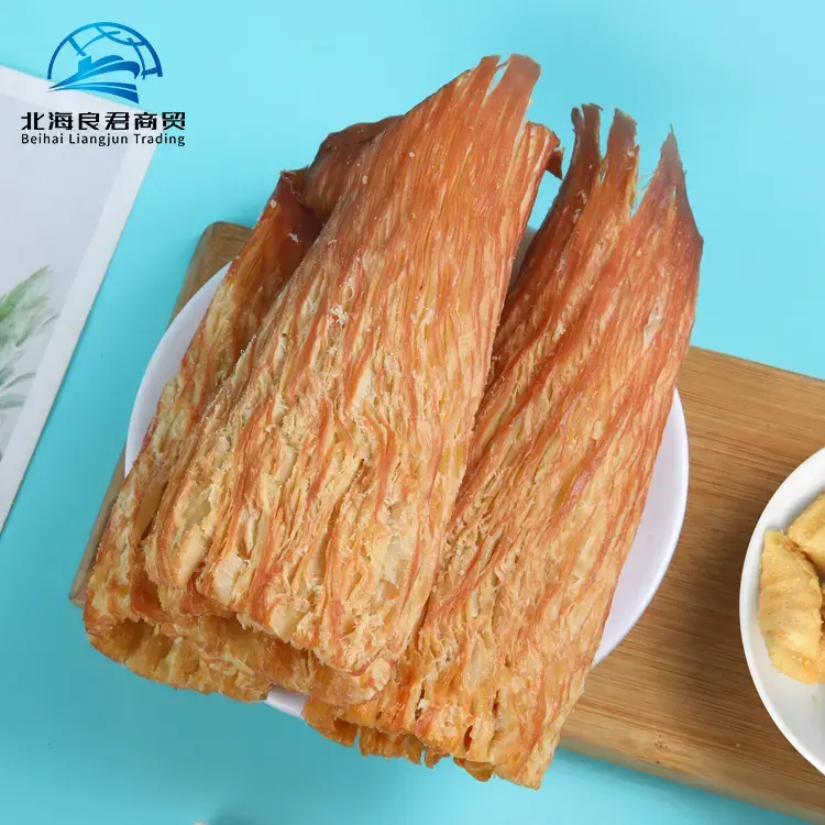 تصدير بأسعار تنافسية سائبة المأكولات البحرية المجففة وجبة خفيفة الحبار لذيذ نكهة تايلاند تمزيقه الحبار من الصين
