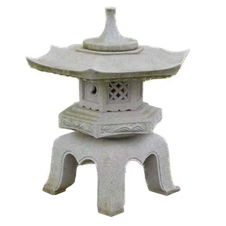 Japonês tipo jardim decoração exterior pedra natural estátua grande rookaku yukimi pagode lanterna para venda