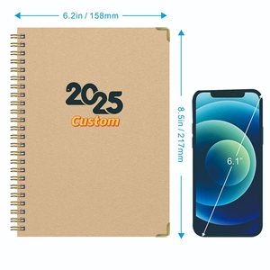 2025 2026 crea tu propio planificador encuadernado en espiral cuaderno de papel Kraft diario semanal mensual Bloc de notas diario planificadores hechos a medida - Product Image 2