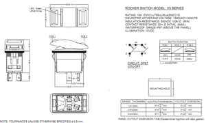 IP67 16a12vdc X5 loạt dpst 4P (on)-off Rocker không thấm nước chuyển đổi với ánh sáng màu xanh lá cây cho xe bus xe - Product Image 6