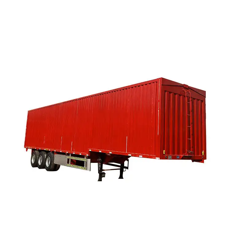 Yüksek kaliteli 3 eksenli karbon çelik tamamen kapalı van yarı-römork konteyner taşıma yarı römork kuru kamyon römork
