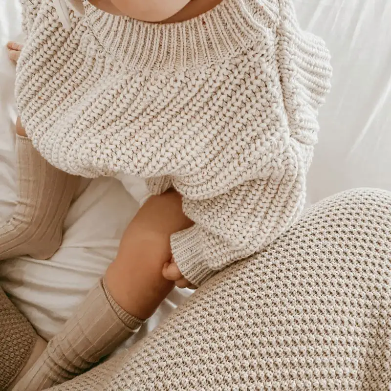 Autumn sweater newborn wholesale long sleeved infant cotton thermal pullover baby knit jumper knitwear