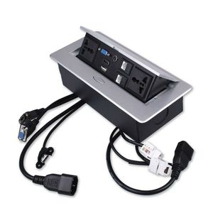 Multimedia Conference Tabletop Cable <strong>Connection</strong> Pop up Socket with Vga Rj45 Usb /office Desk Mounted Push <strong>Type</strong> Pop up Socket Ce - Product Image 2