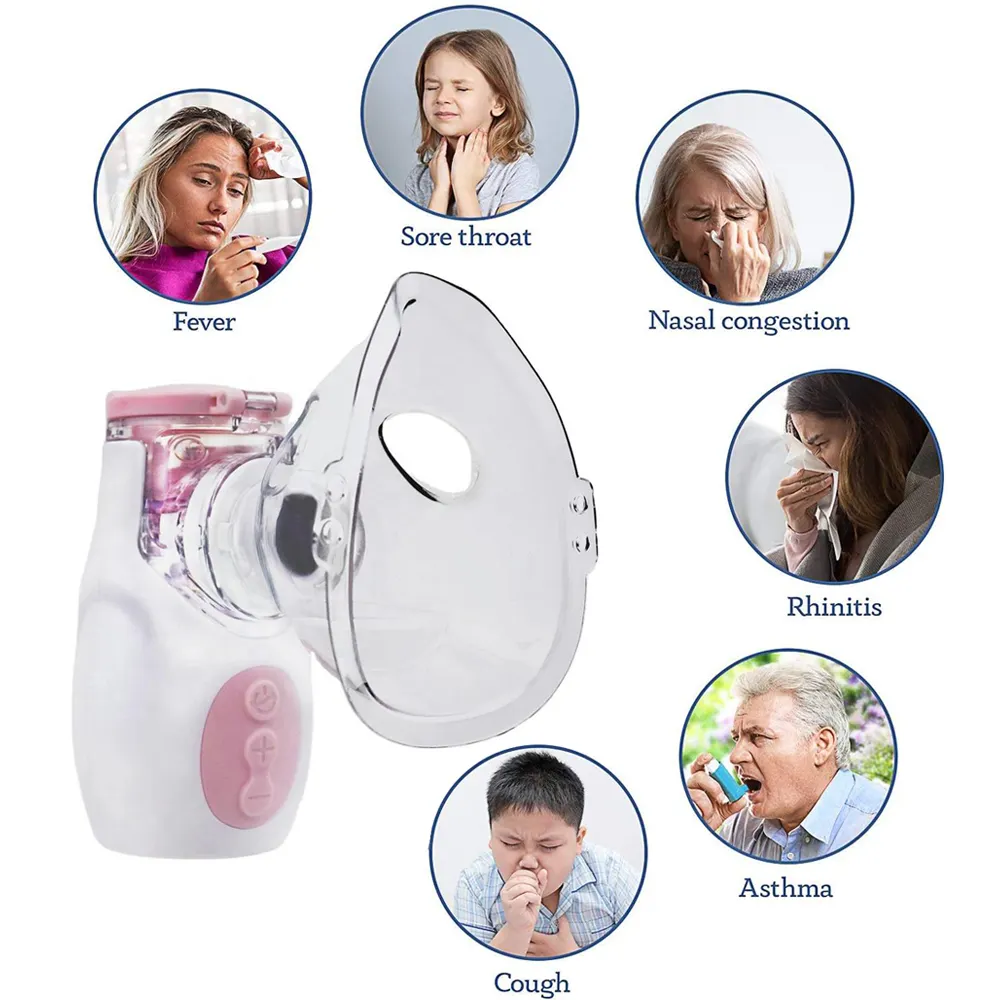 Inhalador de asma de hospital médico personalizado para bebés y niños, máquina nebulizadora de malla portátil pediátrica