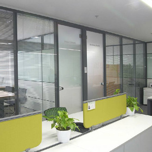 Office Glass Aluminum <strong>Modular</strong> <strong>Partition</strong> Wall <strong>Systems</strong> Double Glass <strong>Partition</strong> Wiht Door - Product Image 3
