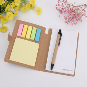 Papel Kraft personalizado Almofada De Nota Com Caneta N Adesivos Rasgar Papel De Nota Imprimir Logotipo Creative Post Sticker Combinação Personalizada