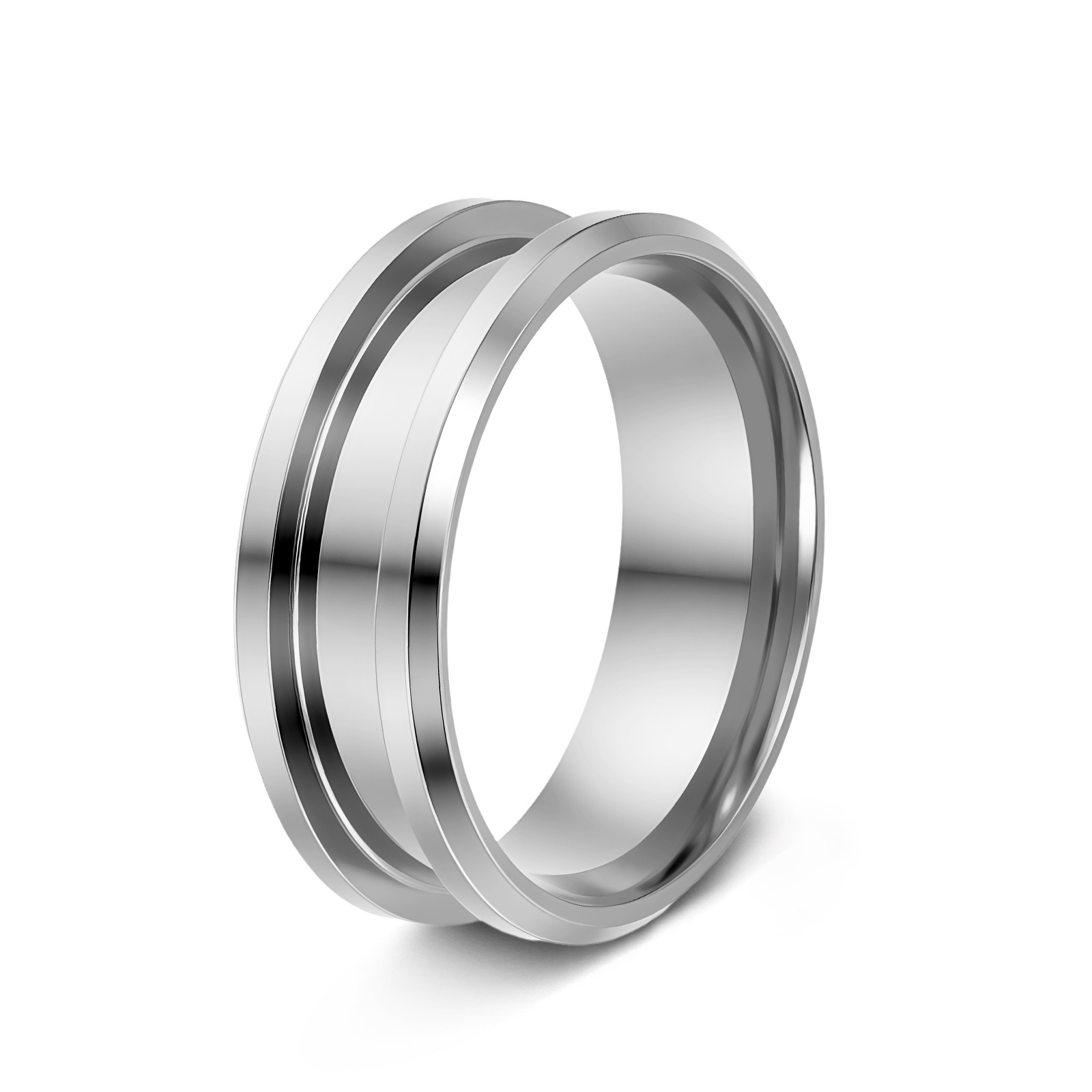 8MM double beveled silver