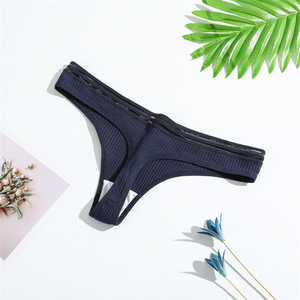 Tanga barato de algodón ahuecado para mujer y Tanga Lencería erótica sexy